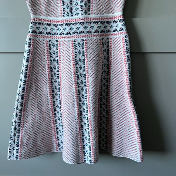 BCBG Maxazria Wilma Sleeveless Dress Women XXS Jacquard Geometric Fit and Flare - Picture 4 of 12